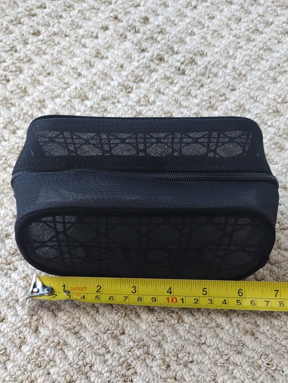 Dior Black Mesh Logo Pouch - Picture 7 of 12